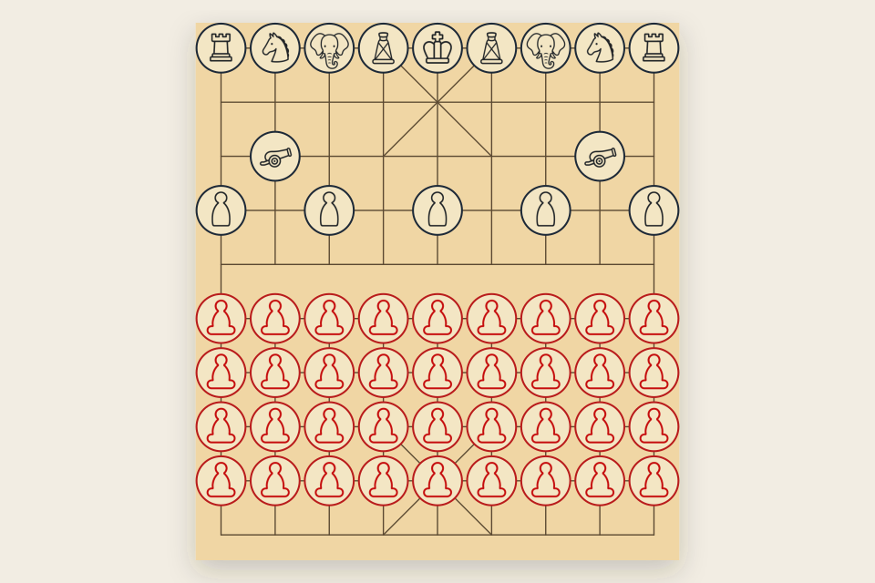 Horde Xiangqi: The River Is a Cliff